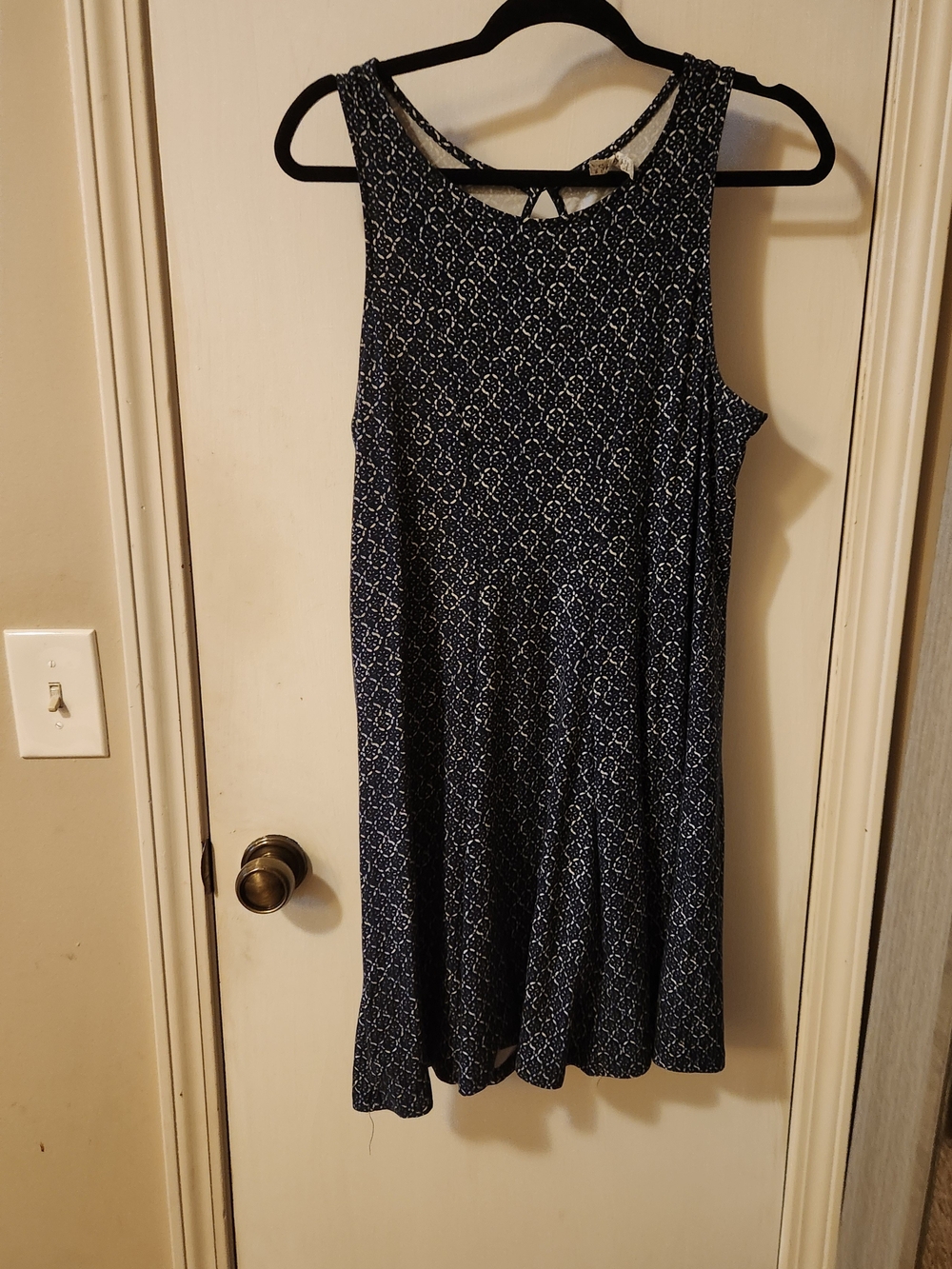 Mudd Navy Printed Sleeveless Midi Dress